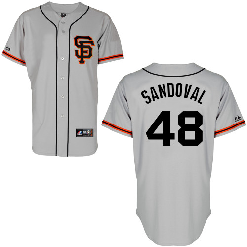 Pablo Sandoval #48 mlb Jersey-San Francisco Giants Women's Authentic Road 2 Gray Cool Base Baseball Jersey